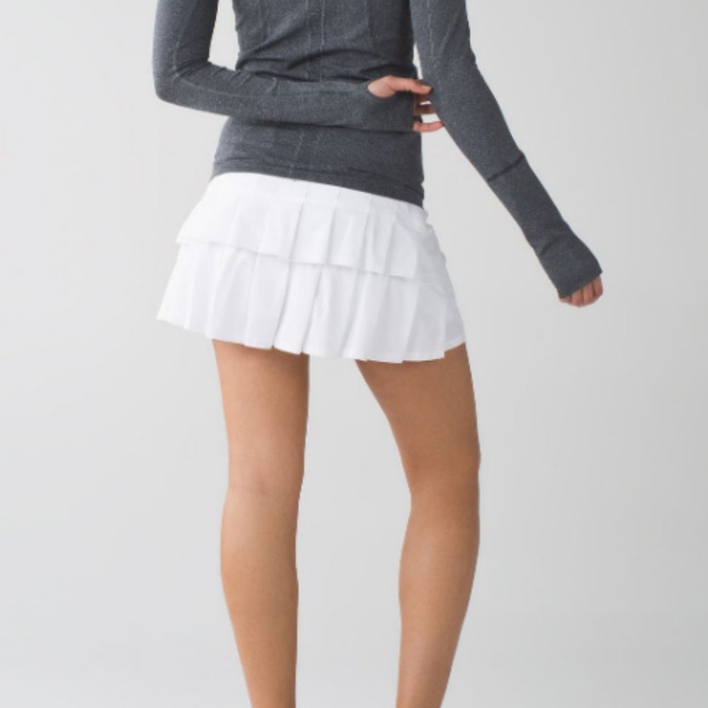 lululemon athletica White Ruffled Tennis Mini Skirt
